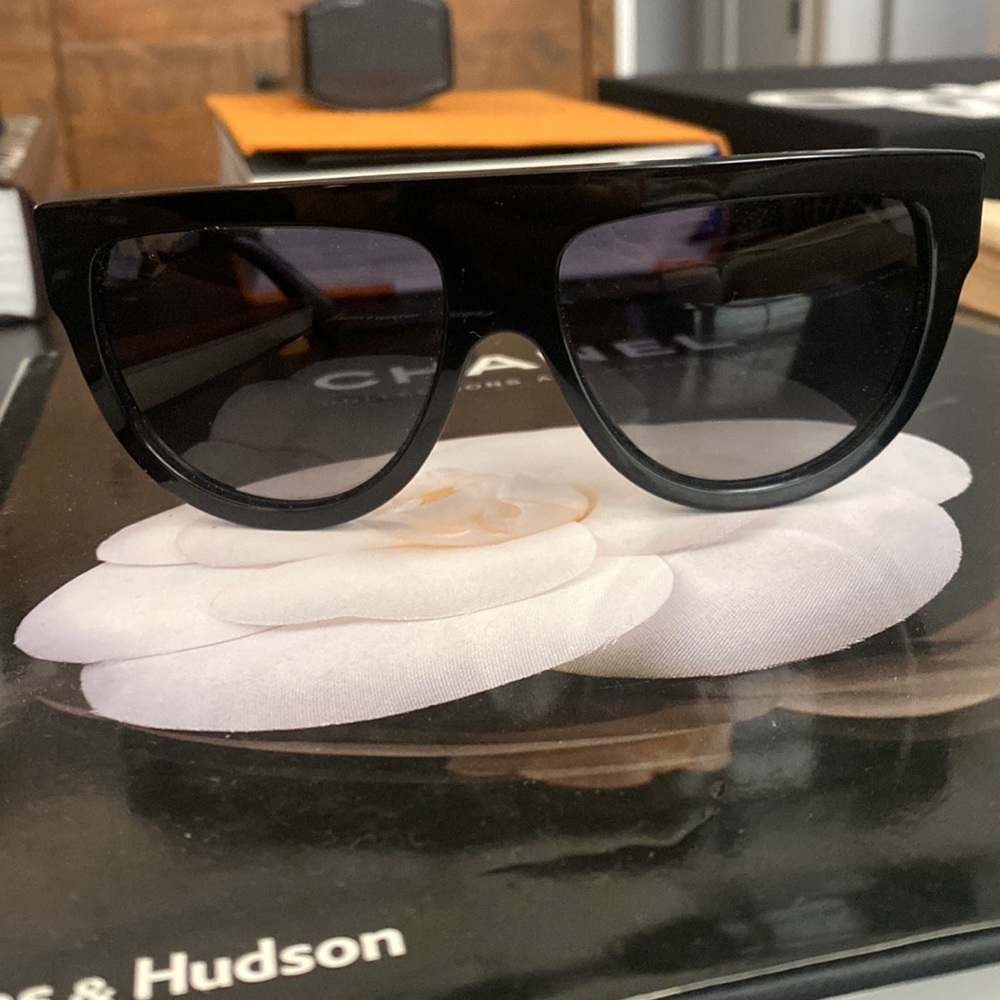 Celine flattop shield sunglasses.
